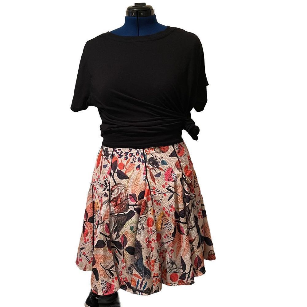 🎈SOLD🎈. Eva Franco Beige Anthropologie Songbird Skirt Sz 2 - Picture 8 of 12